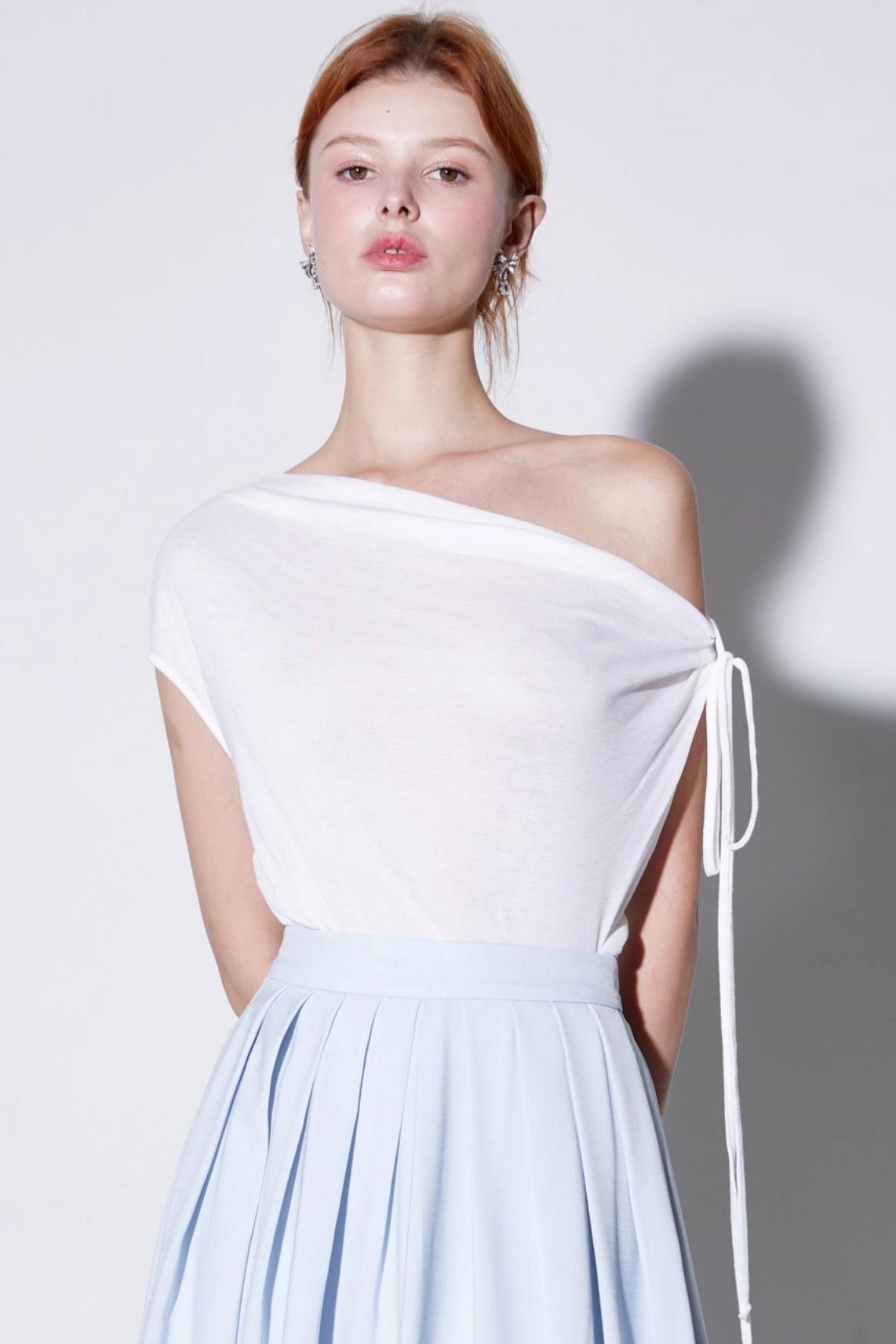 Natural Silk Multi-Wear Pleated T-Shirt