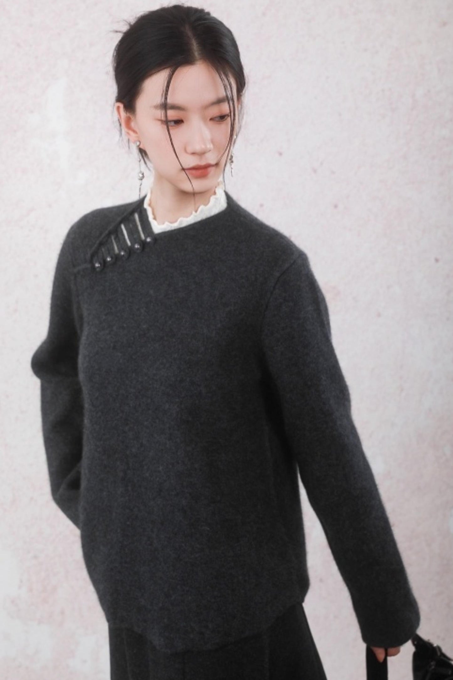 Stone Gray Rabbit Fur Top