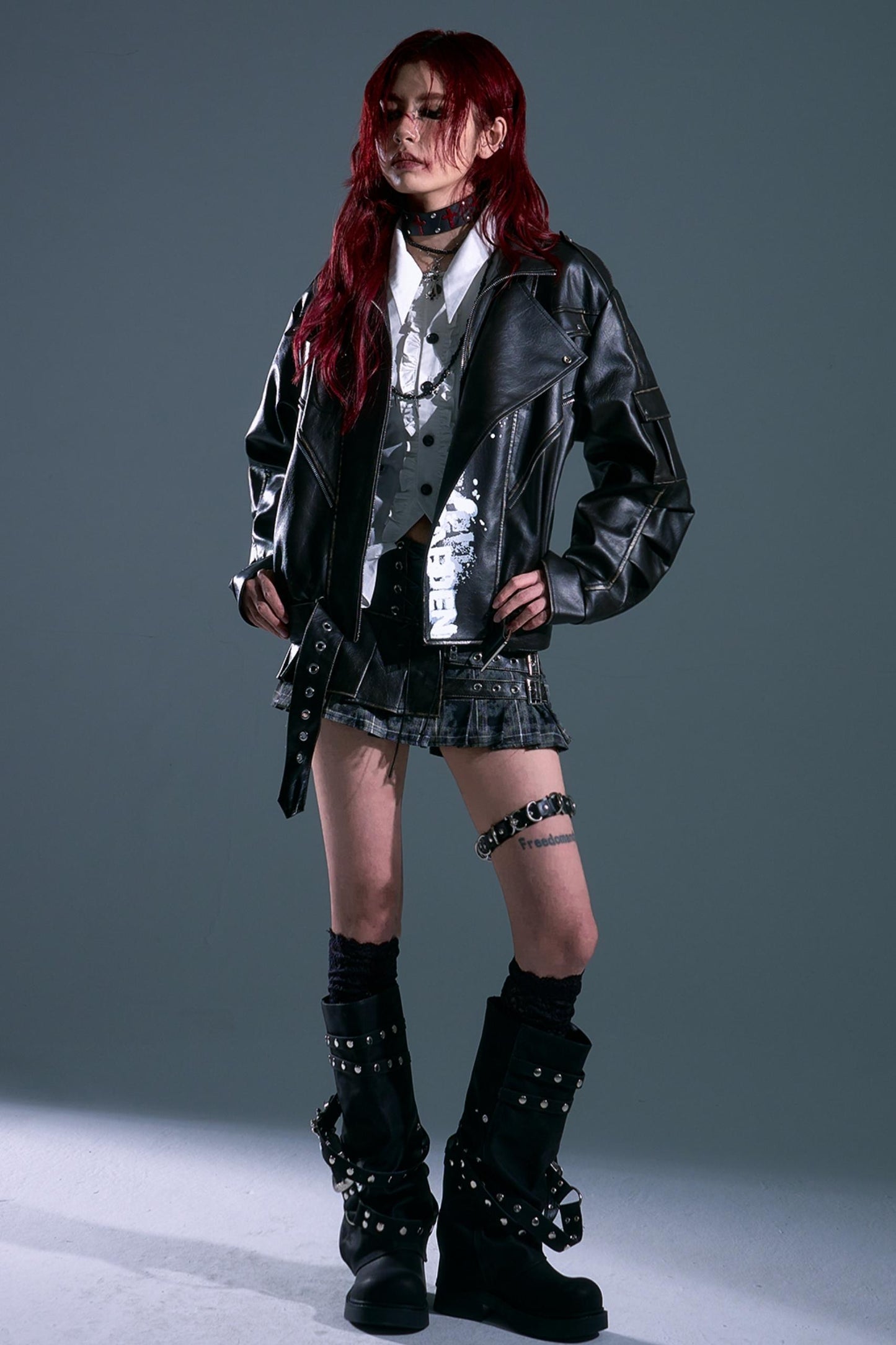 Vintage Distressed Printed Shawn Jacket