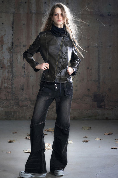 Patchwork Distressed Pants