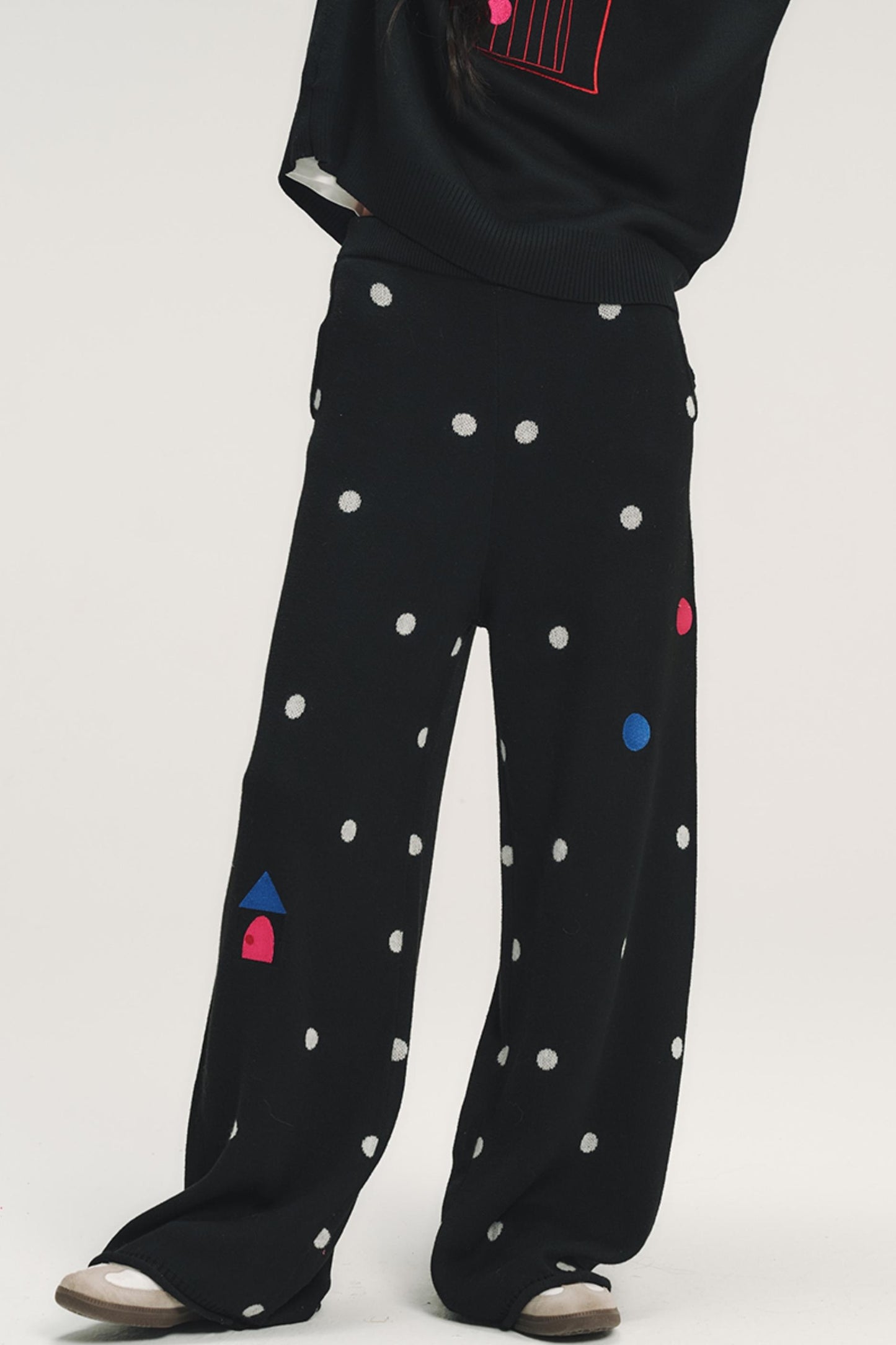 Colorful Polka Dot Knit Pants