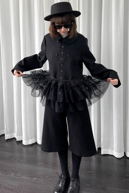 Deodorizing Mesh Lace-Up Shawl Cape