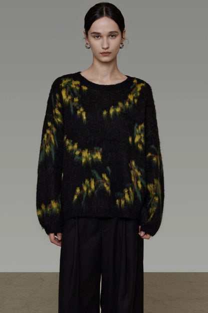 Retro Smudged Winter Sweater