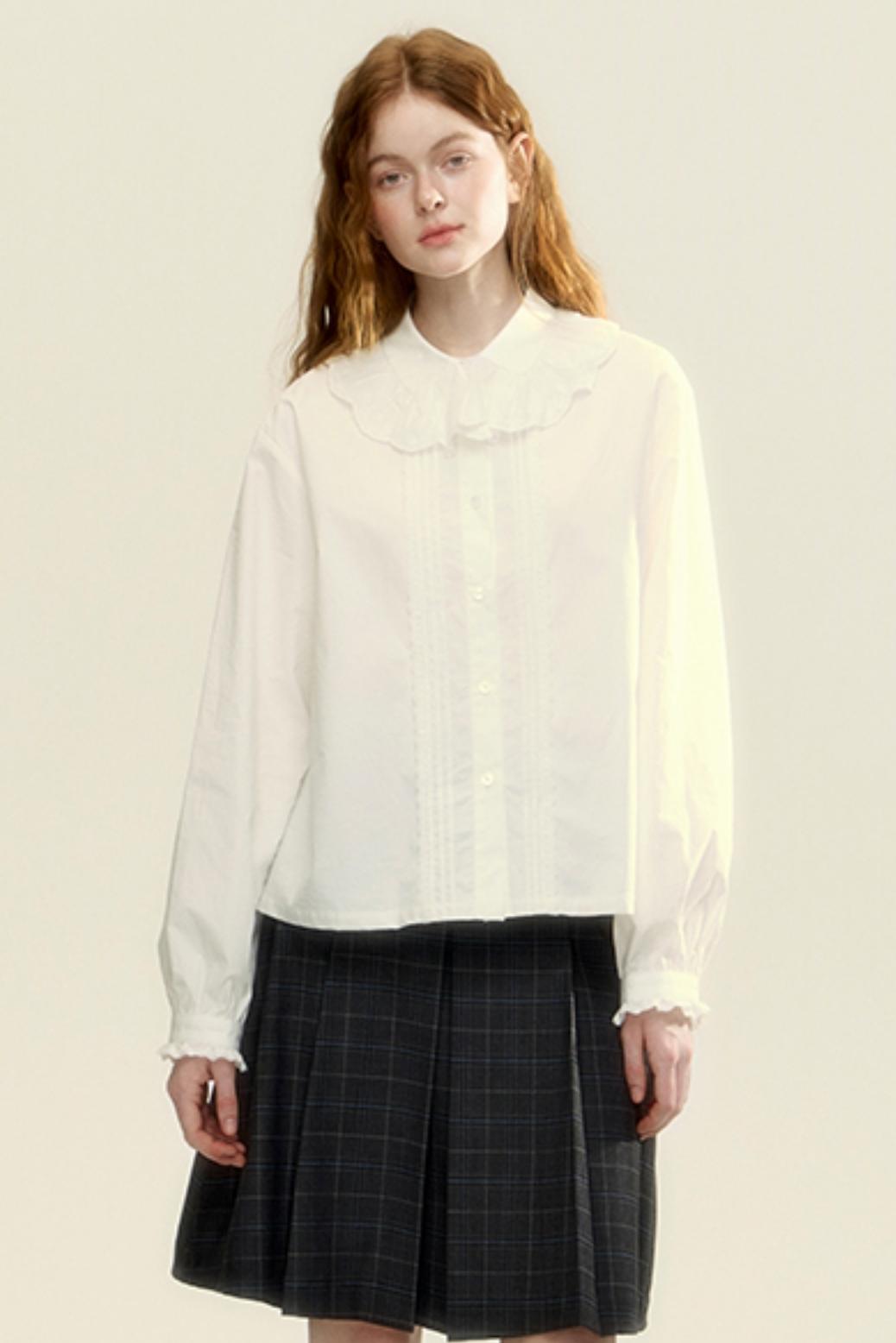 Embroidered Lace Web Cotton Shirt