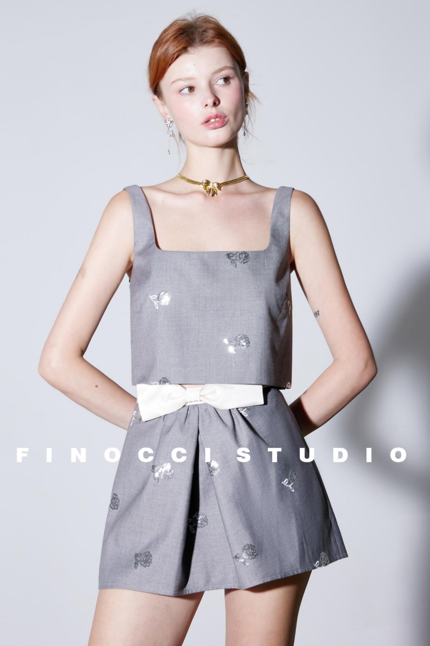 Rose Embroidery Vest Suit Set-Up