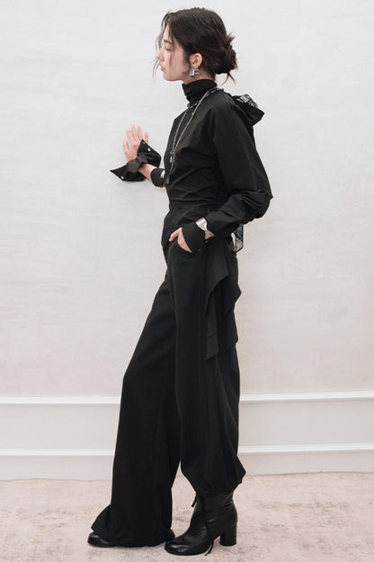 Layered Tuck Wide Pants