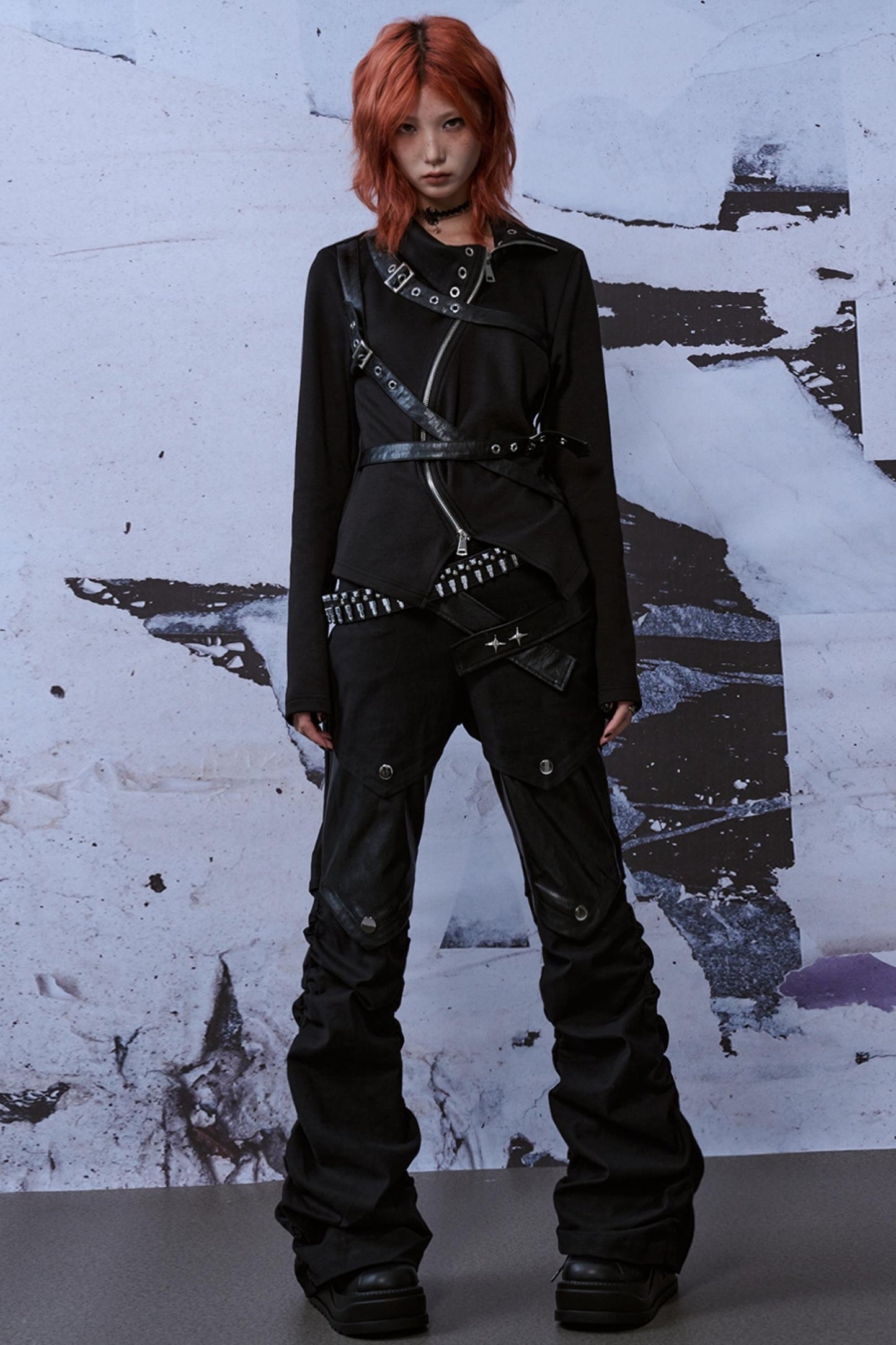 Metallic Turtleneck Knit Top