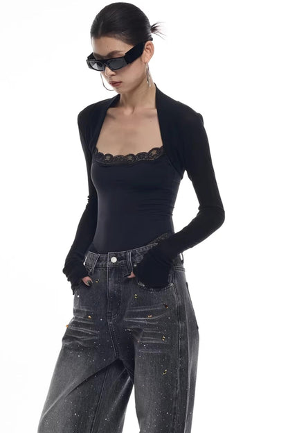 Lace Trim Camisole Jumpsuit Top