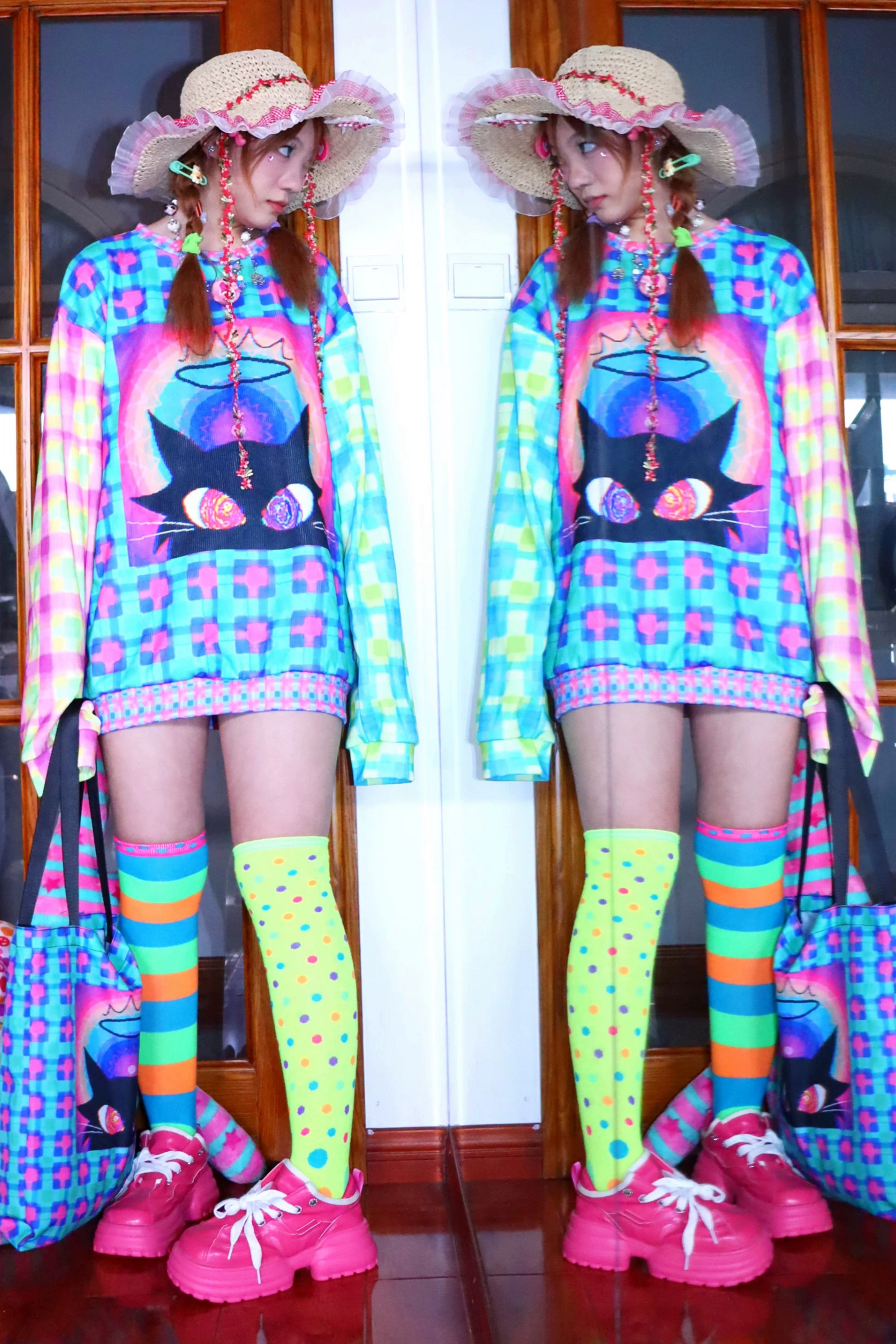 Magic Cat Patchwork Sweatshirt