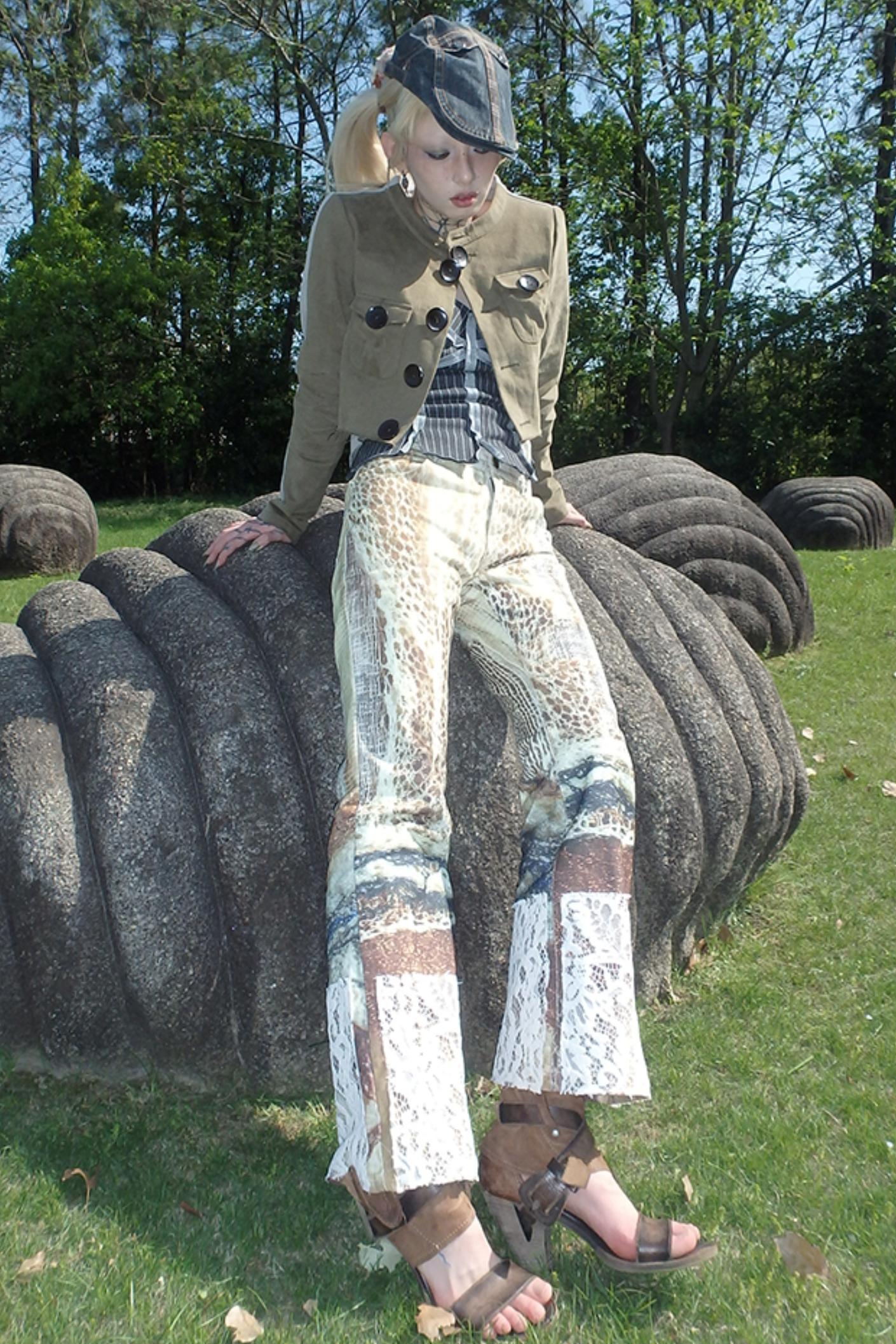 Spiderweb Patchwork Micro Pants