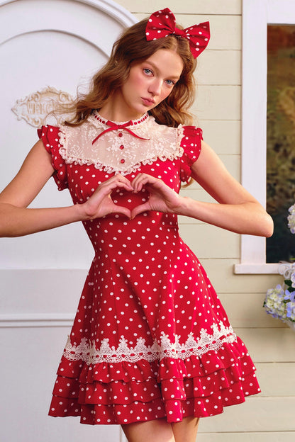 Dreamy Polka Dot Lace Dress