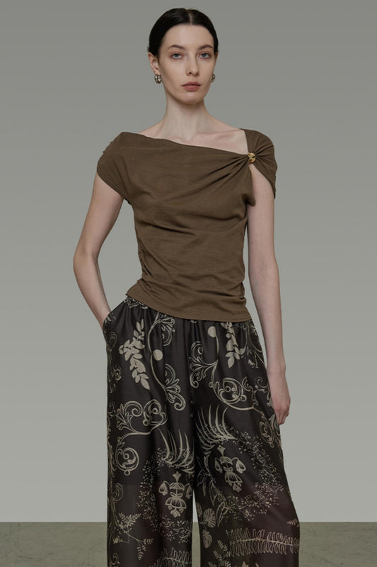 Dark Brown Slim Elegant Tee