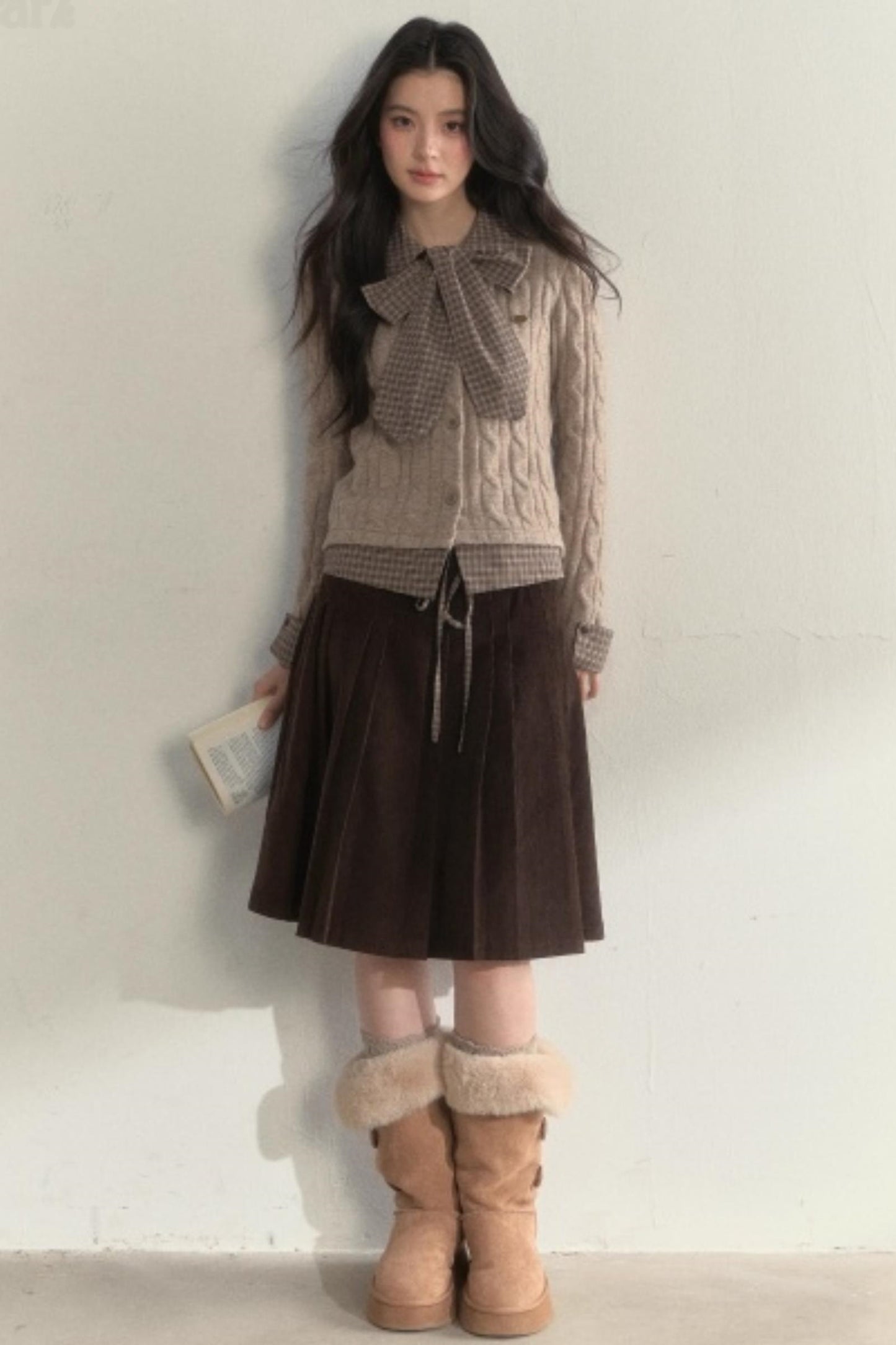 Retro Brown Corduroy Skirt