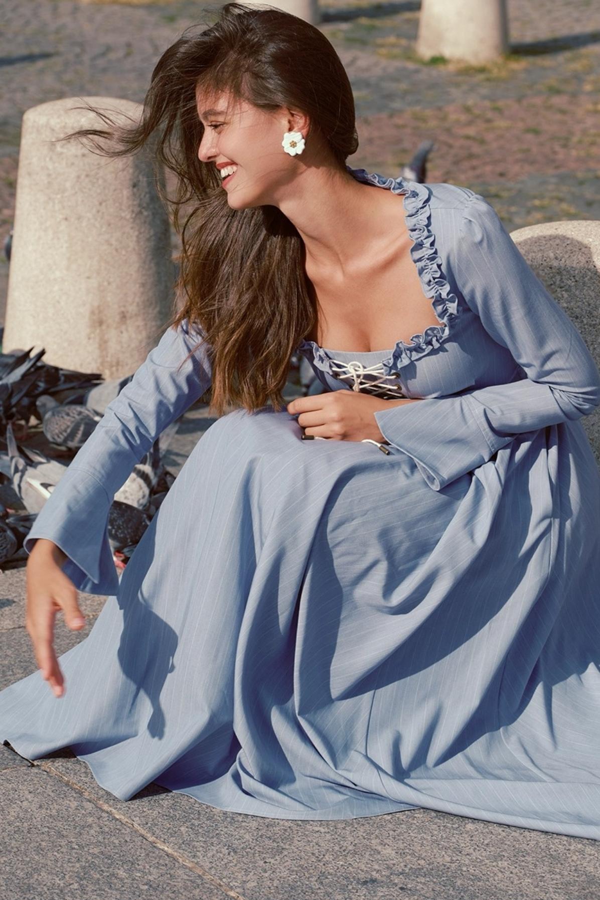 Silhouette Blue Lace Dress