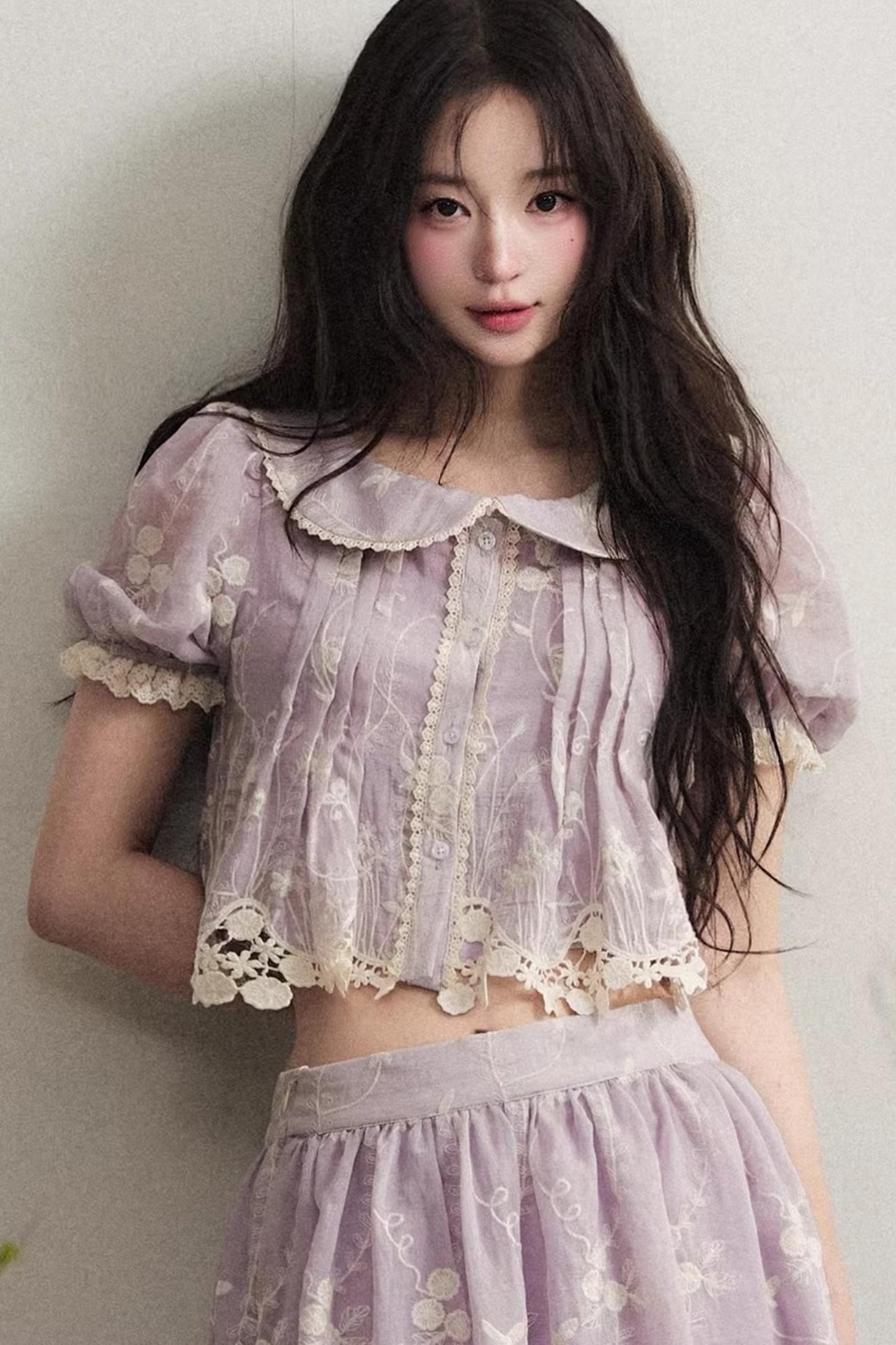 Embroidered Doll Collar Matching Set
