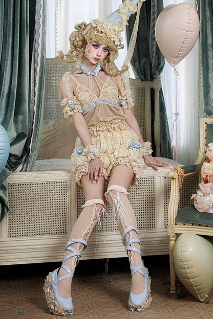 Pantalon citrouille rétro rococo