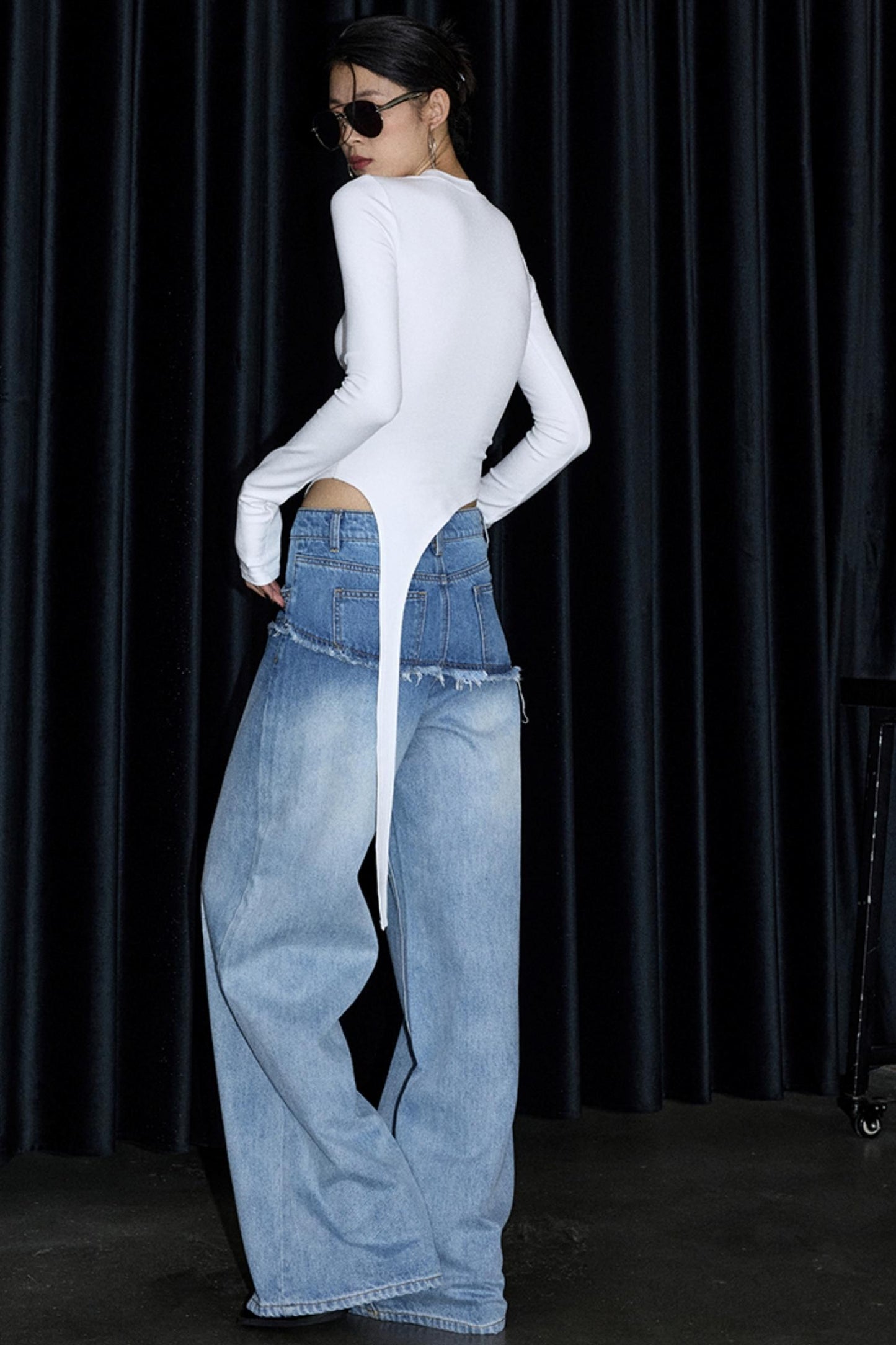 Diagonal Ribbon Asymmetrical Top