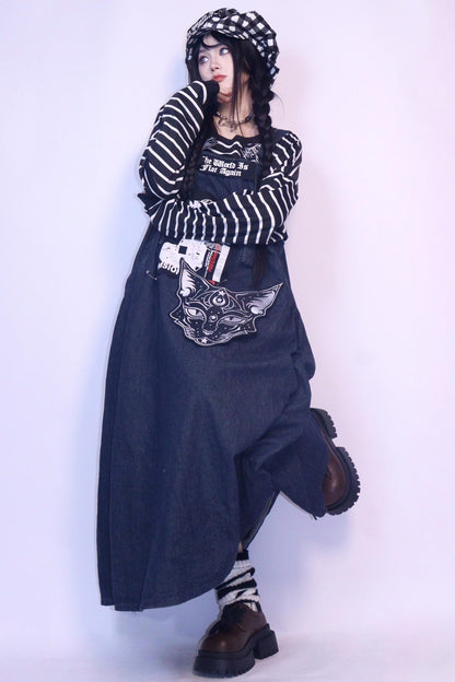 Denim Retro Long Dress