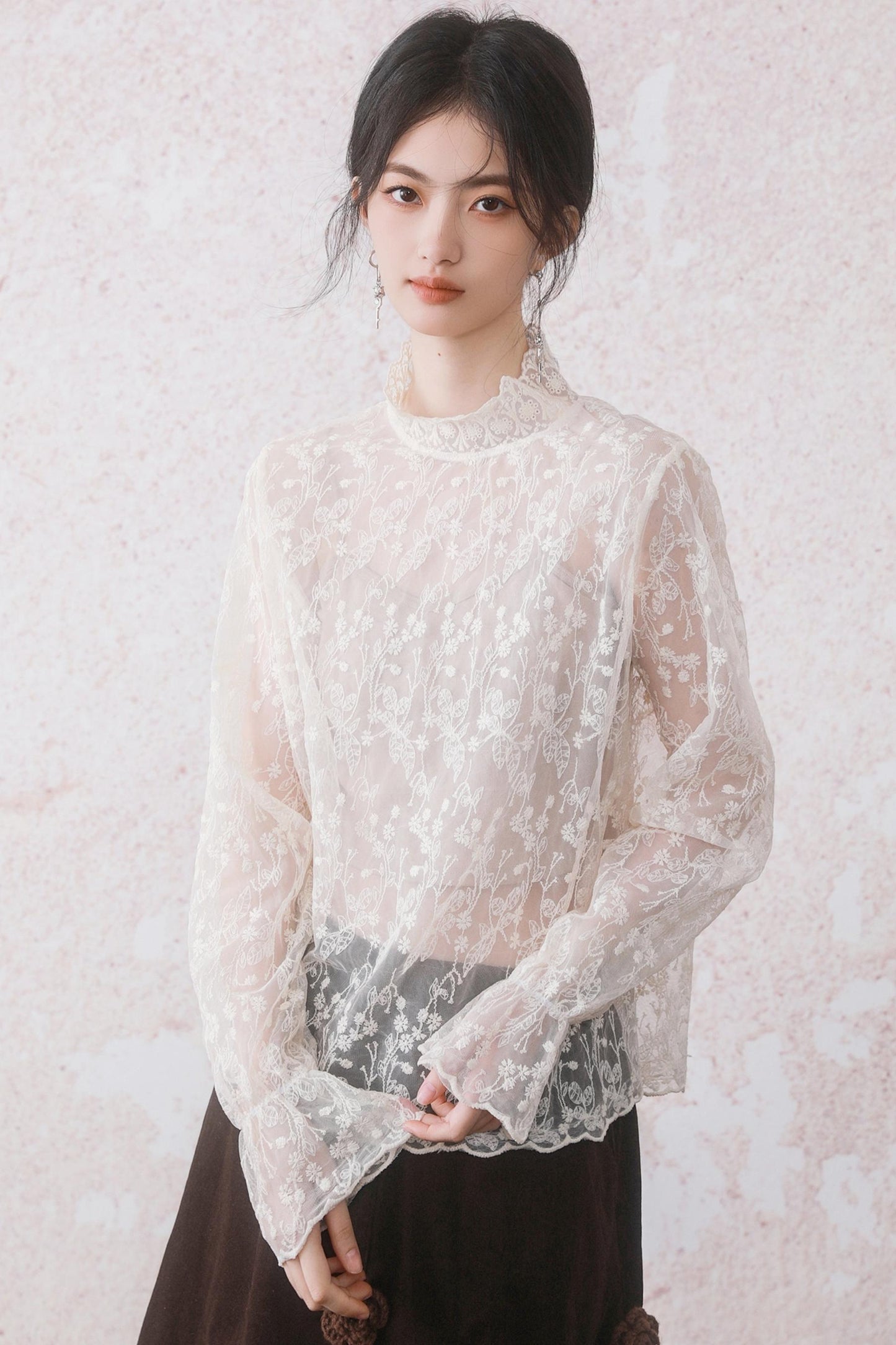 Feminine Touch Lace Design Top