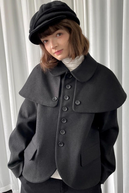 Versatile Black Woolen Suit Jacket