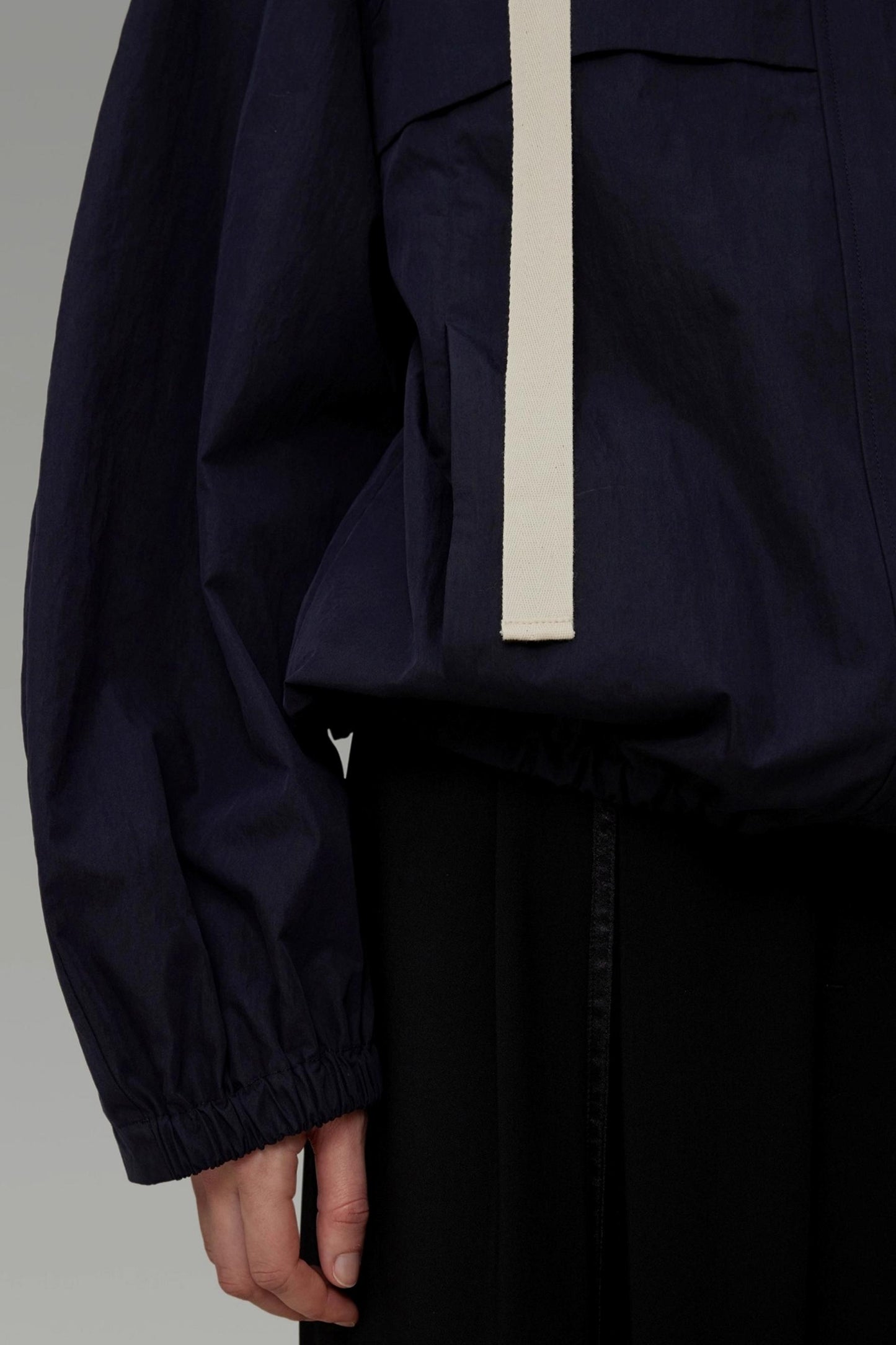 Navy Drawstring Slimming Jacket