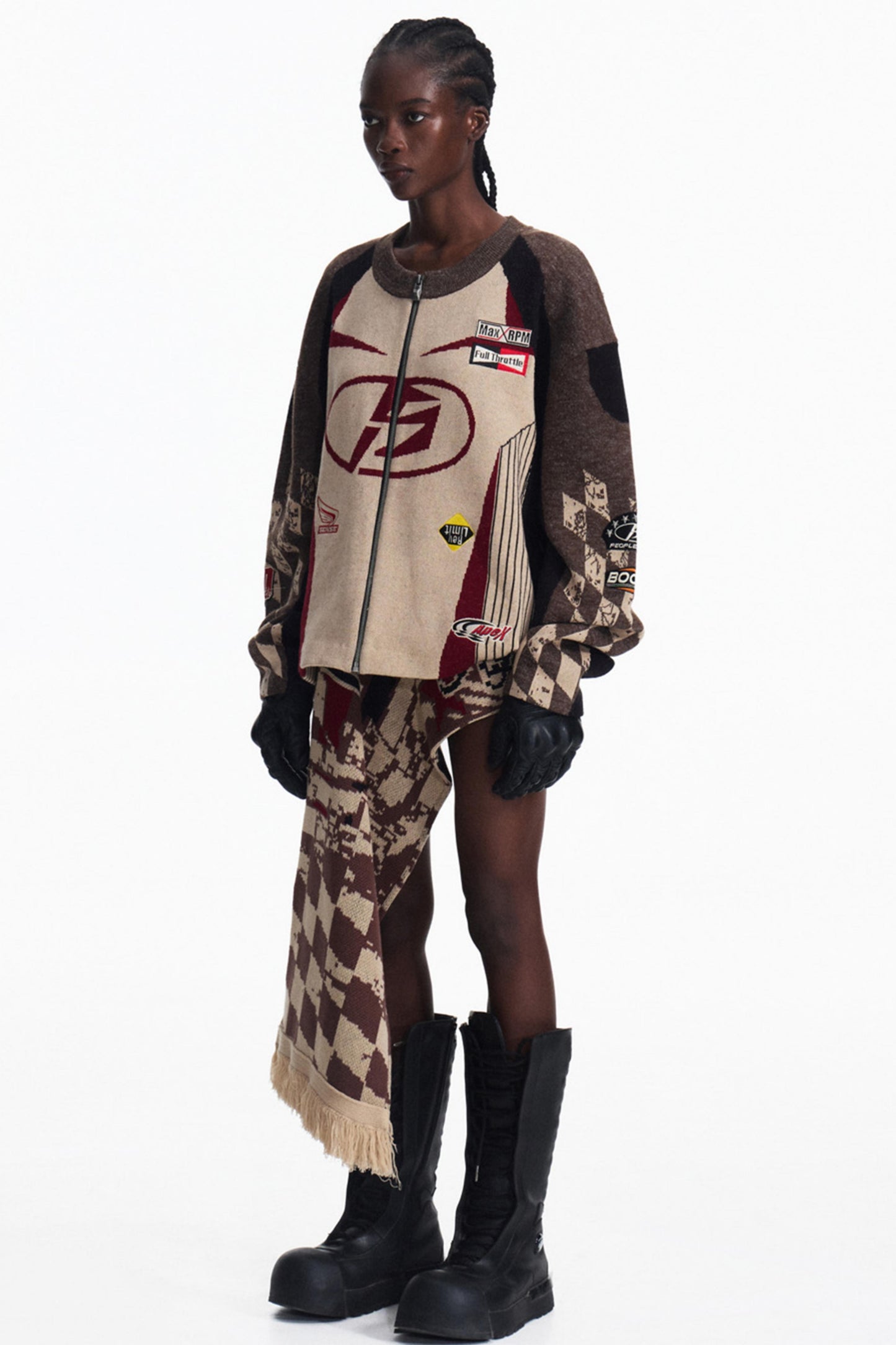 Racing Contrast Knit Top