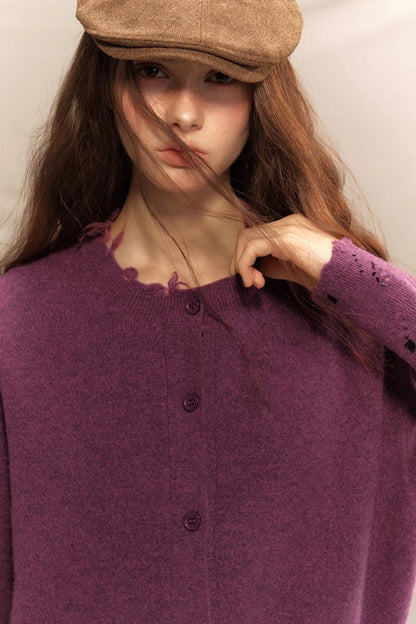 Merino Wool Nail Beads Cardigan