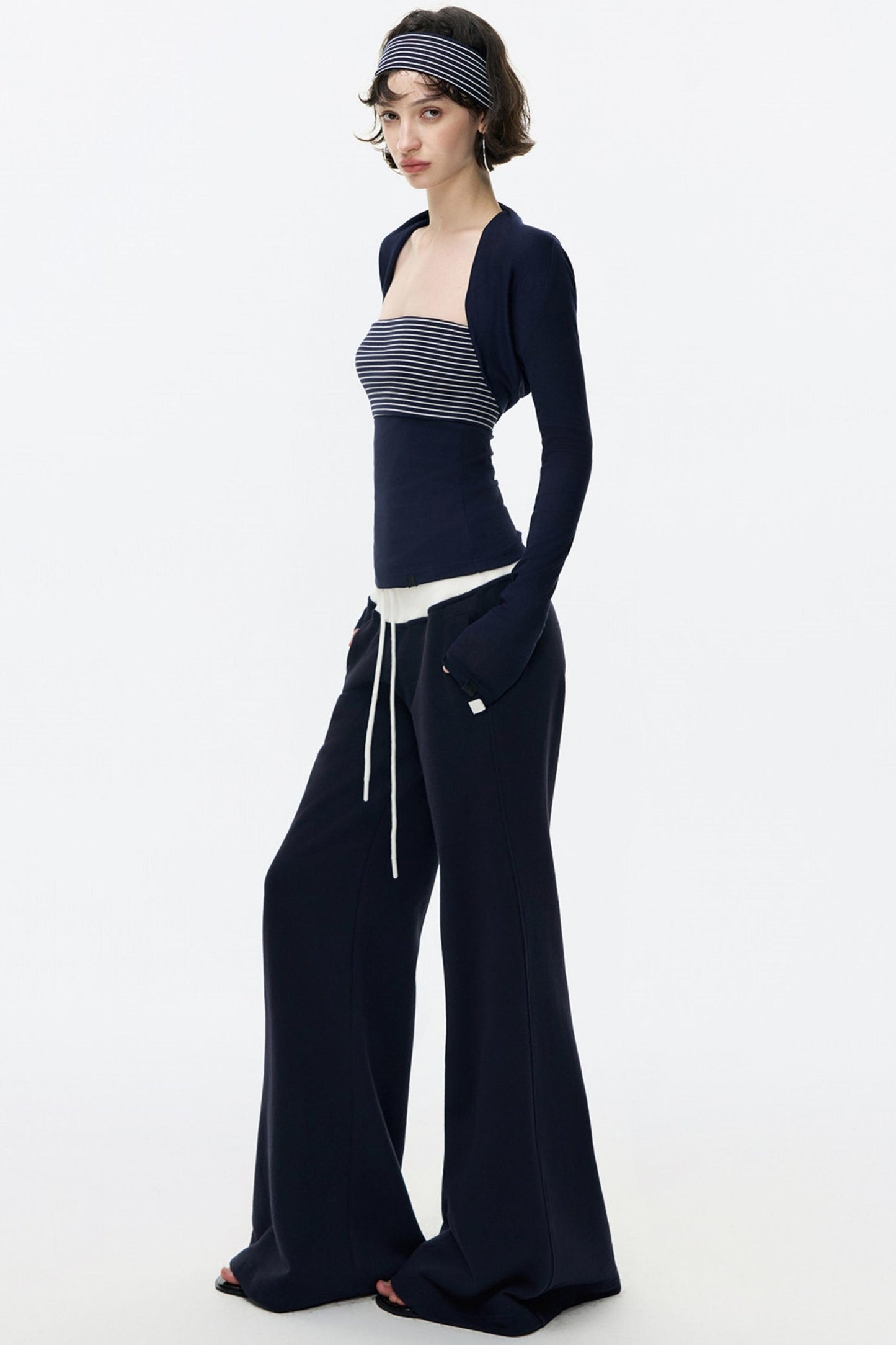 Color-Blocked Flared Sweatpants