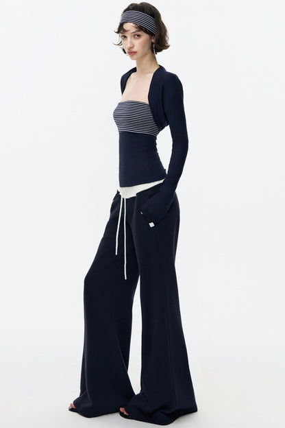 Color-Blocked Flared Sweatpants