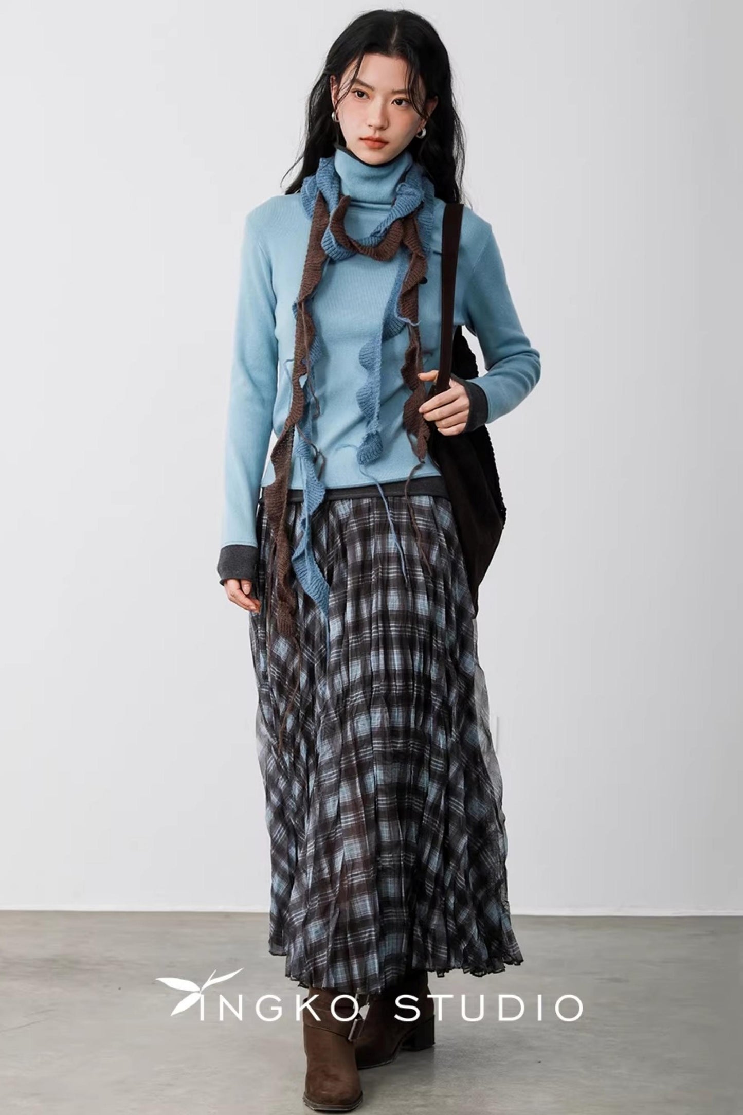 Misty Blue Latte Scarf