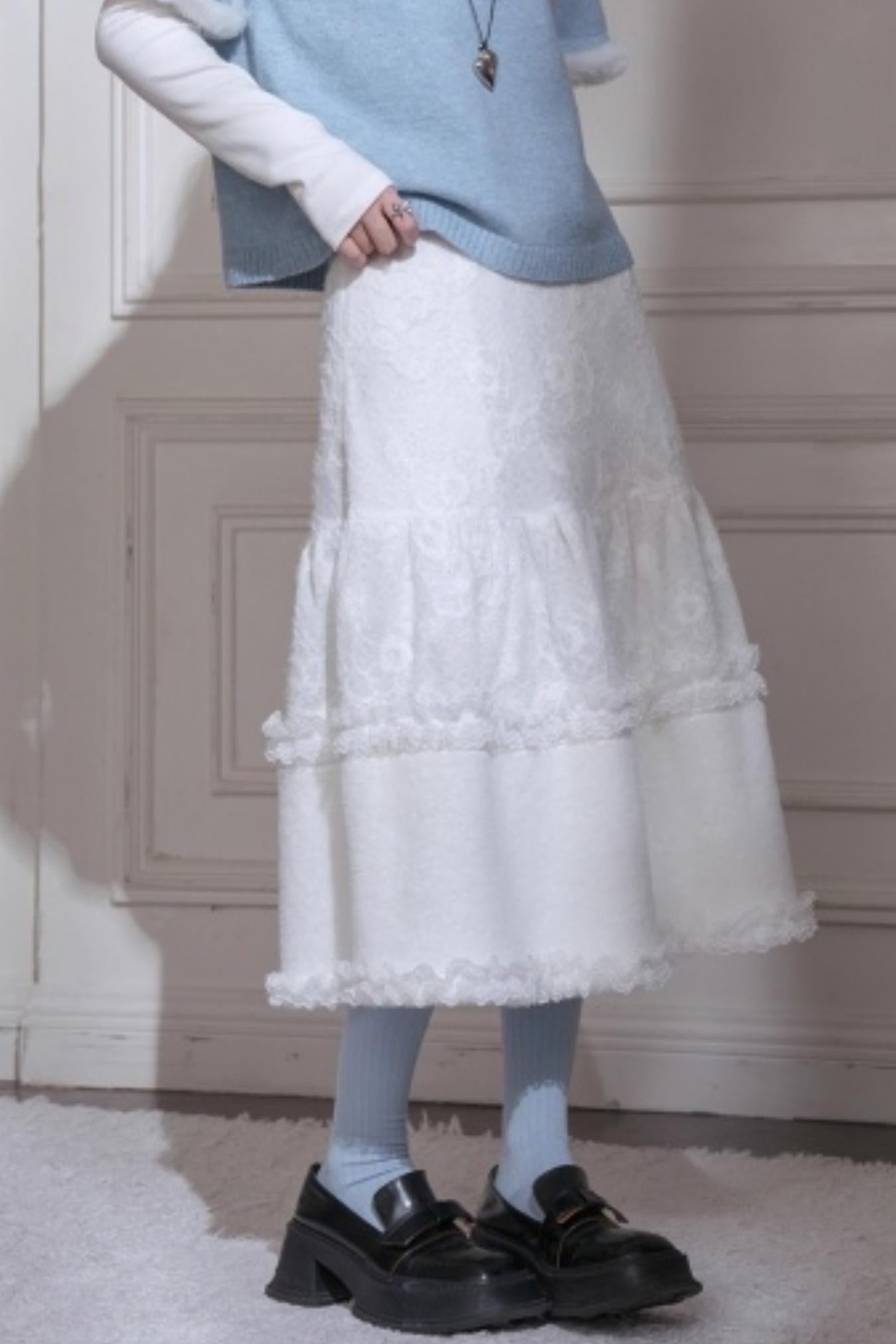 First Snow White Lace Skirt