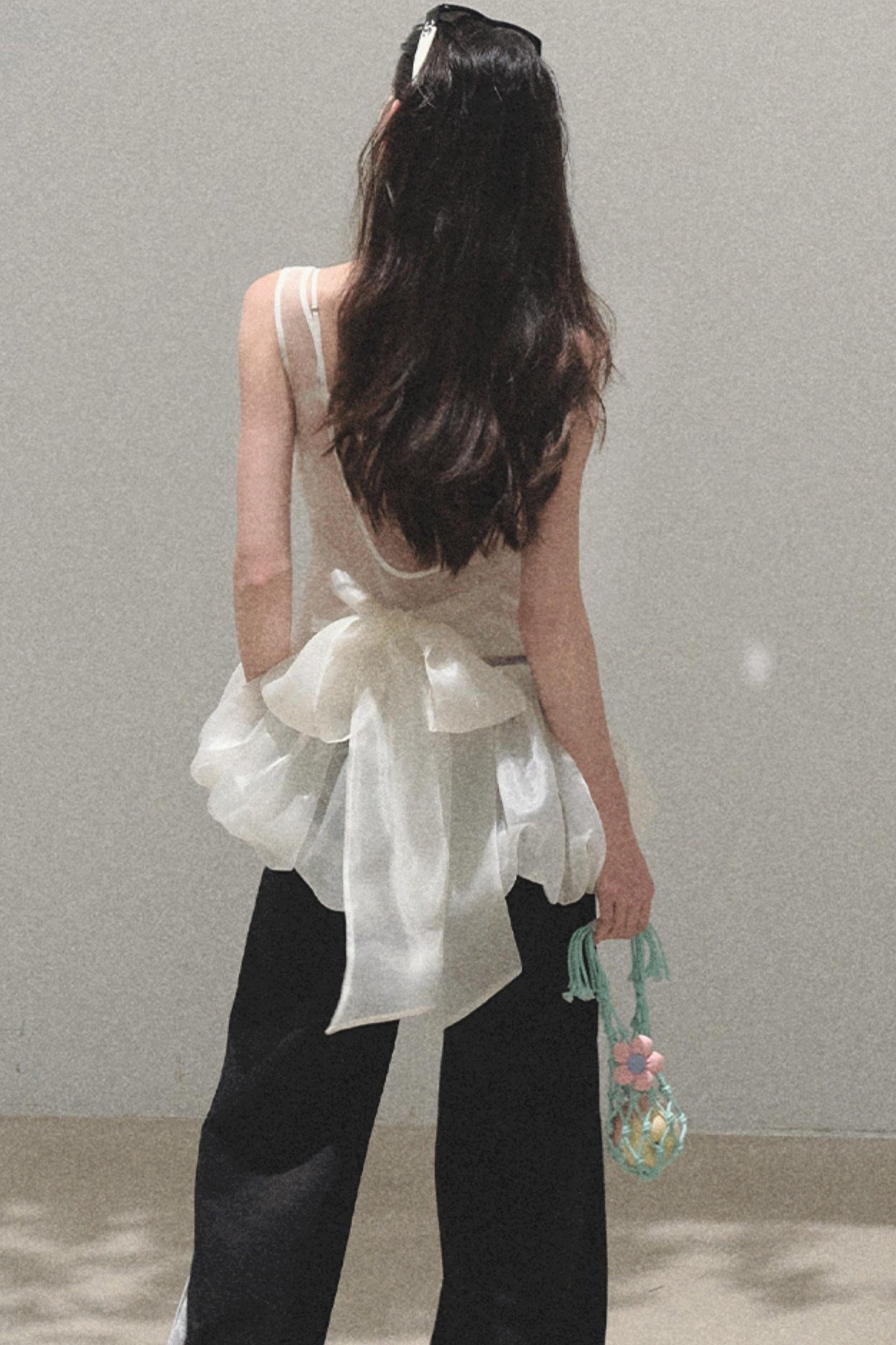 Butterfly Beaded Wrap Top