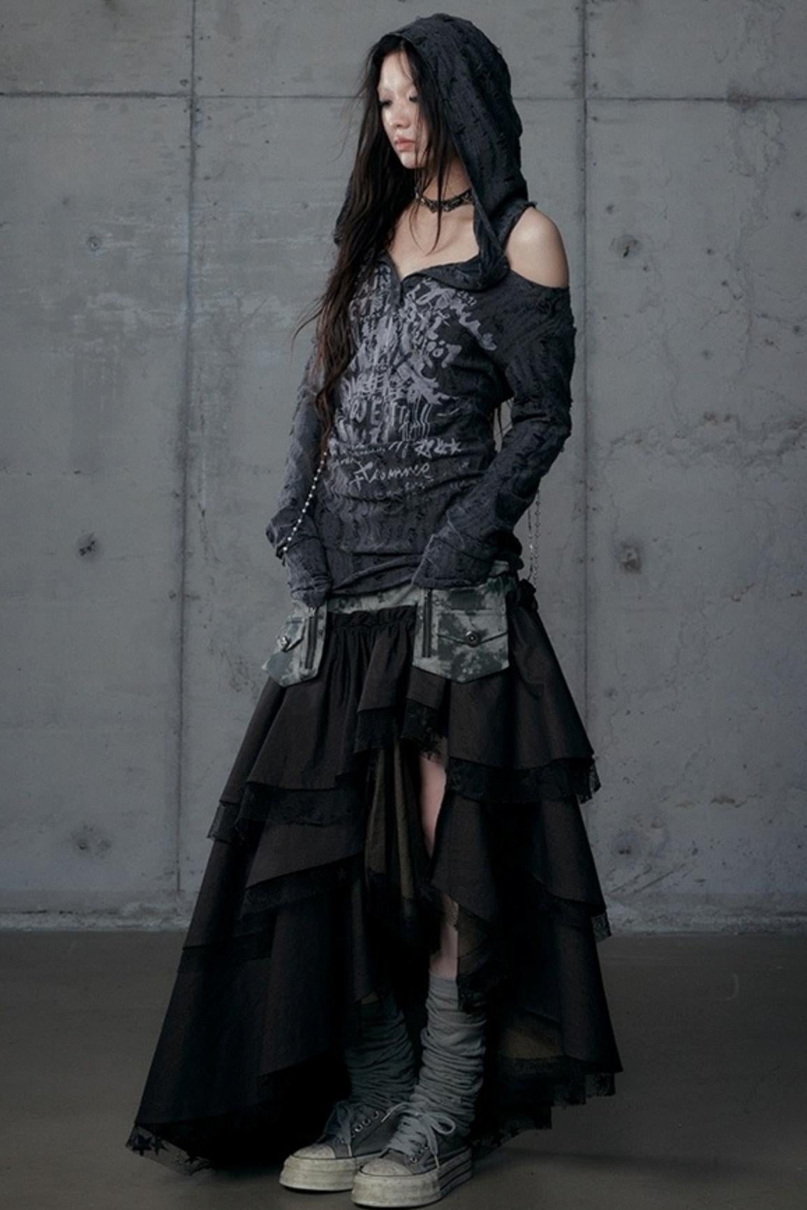 Vintage Punk Hooded Top