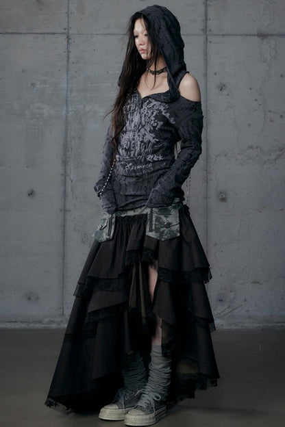 Vintage Punk Hooded Top