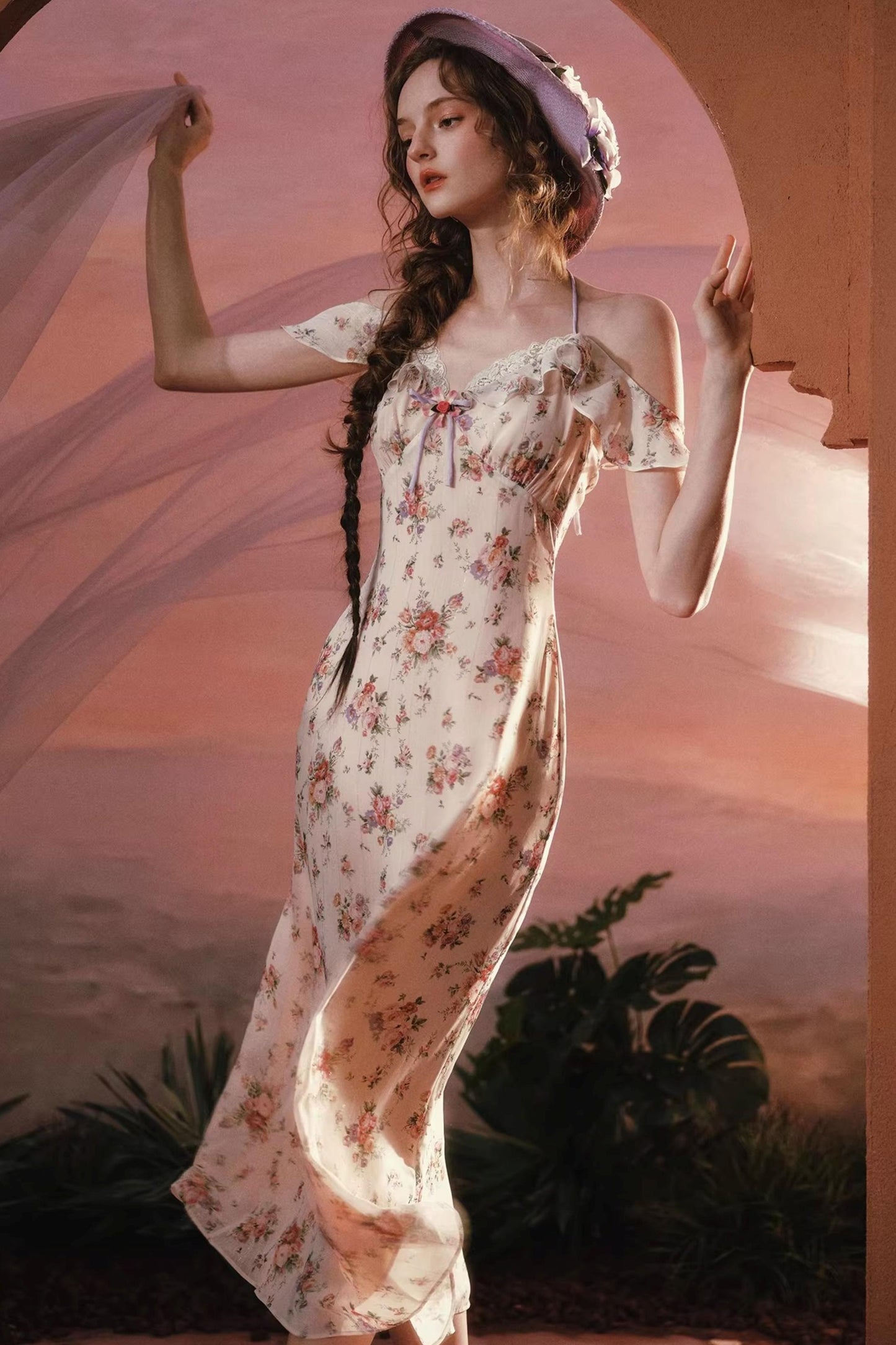 Starry Wisteria Lace Dress