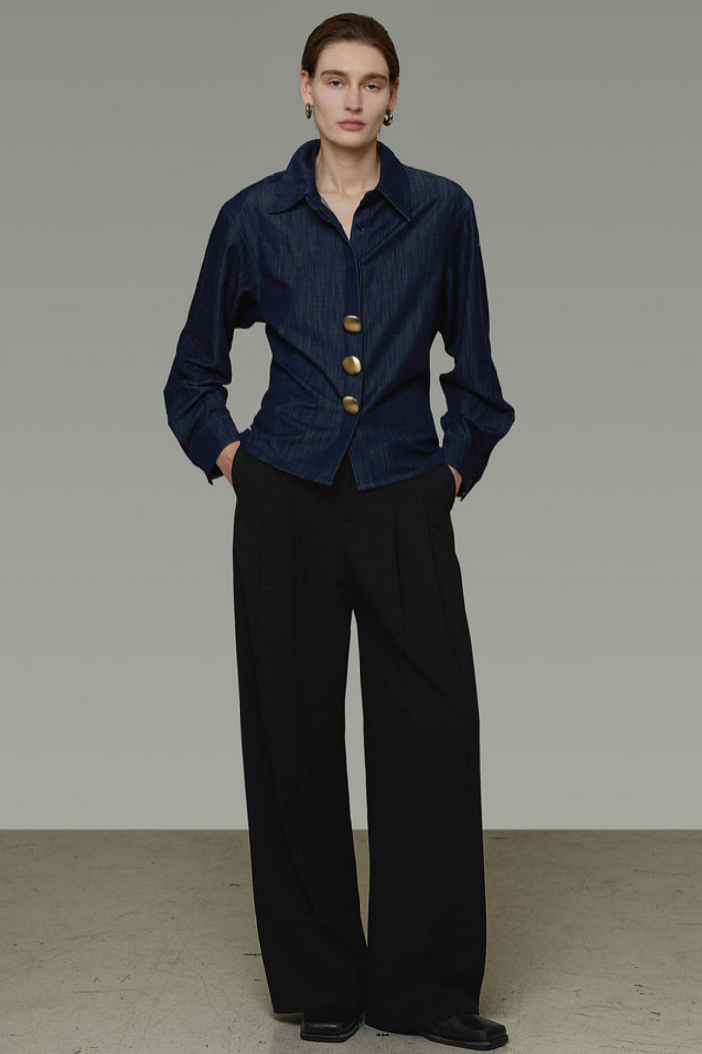 Vintage Denim Button Blouse