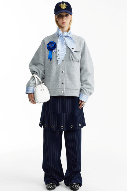 Rabbit Collar Sweatshirt Jacket