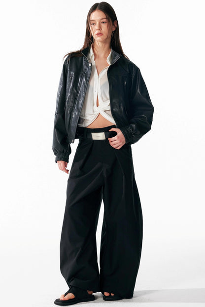 Vintage Texture Motorcycle Leather Jacket