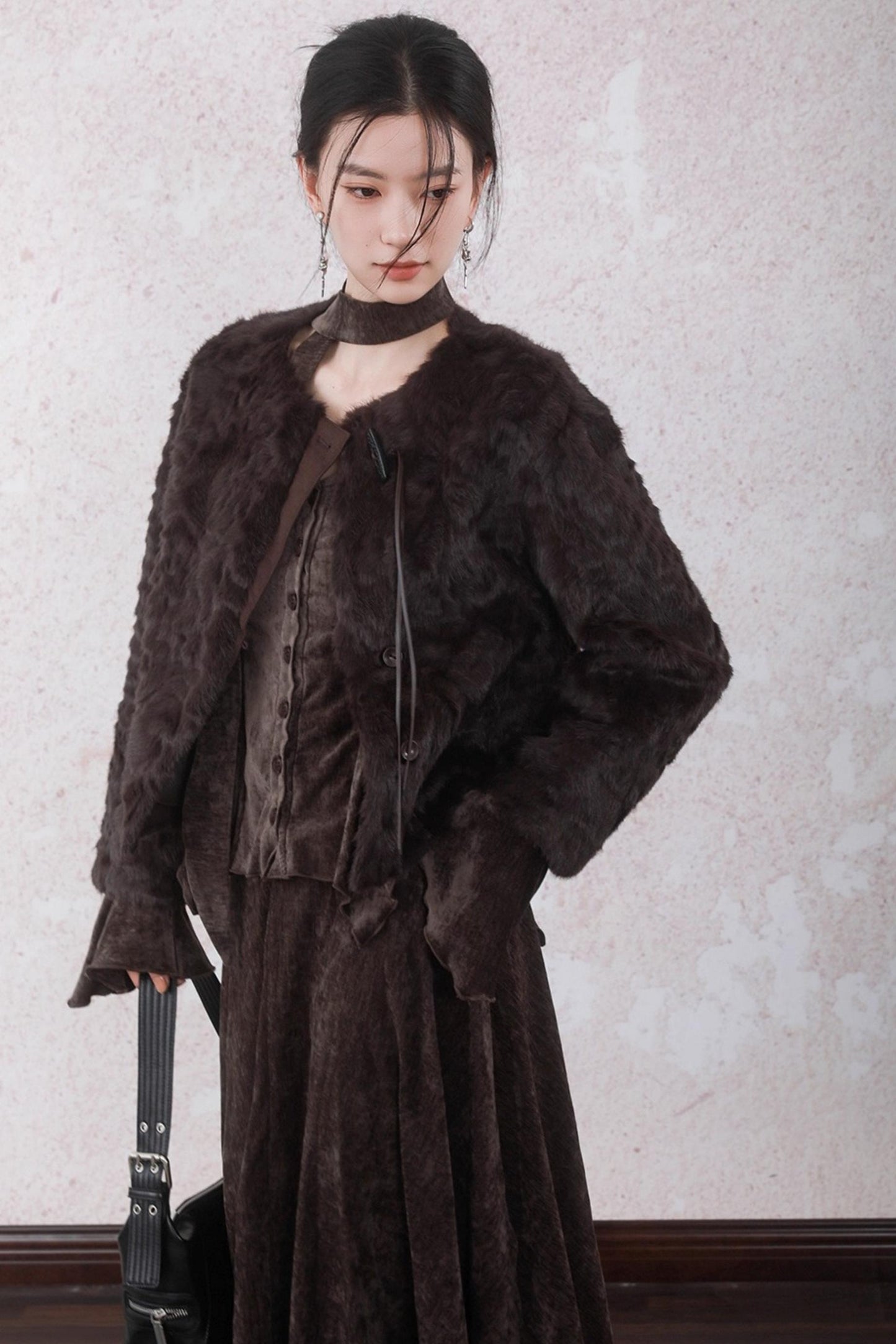 Winter Velvet Top Skirt Set-Up