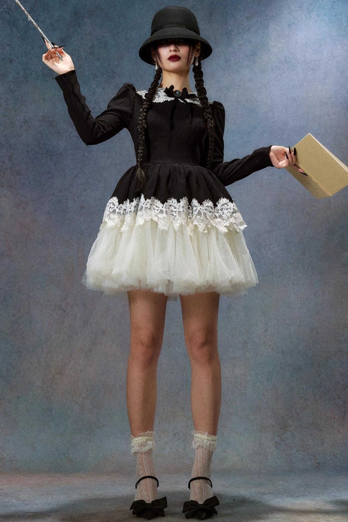 Lace Made Halloween Long Sleeve Dress