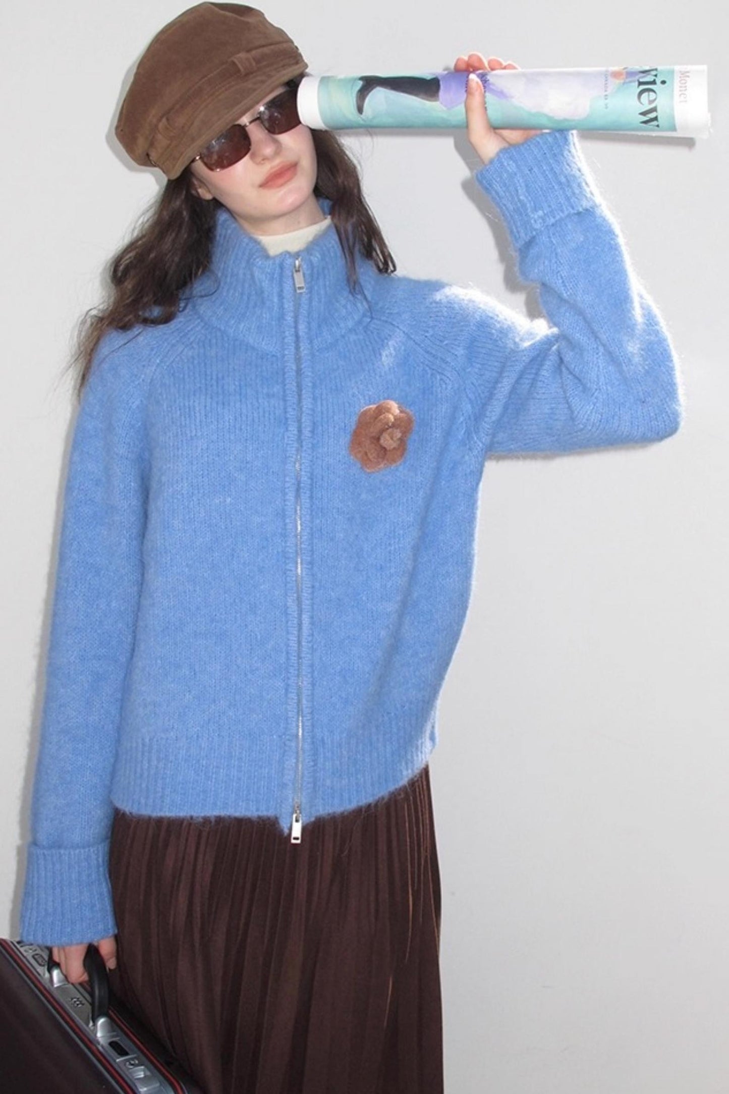 Alpaca 3D Flower Sweater