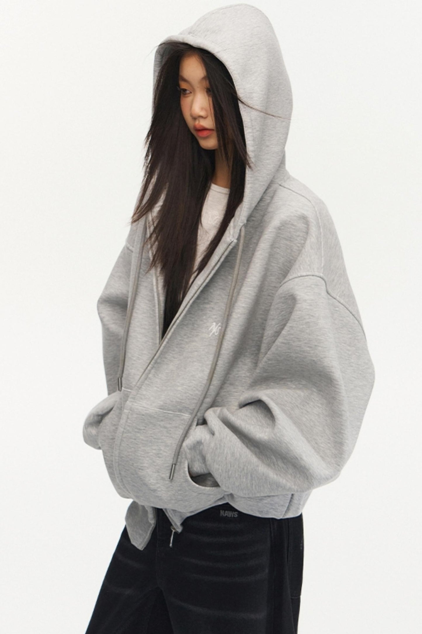 Oversized Air Layer Zip-Up Hoodie