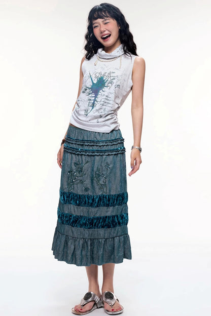 Asymmetrical Pleated Tank Top