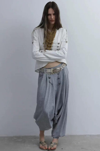 Retro Knit Harem Pants