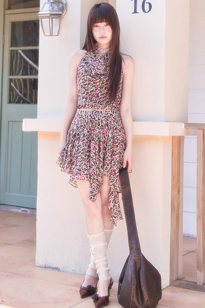 Leopard Chiffon Cami Set-Up