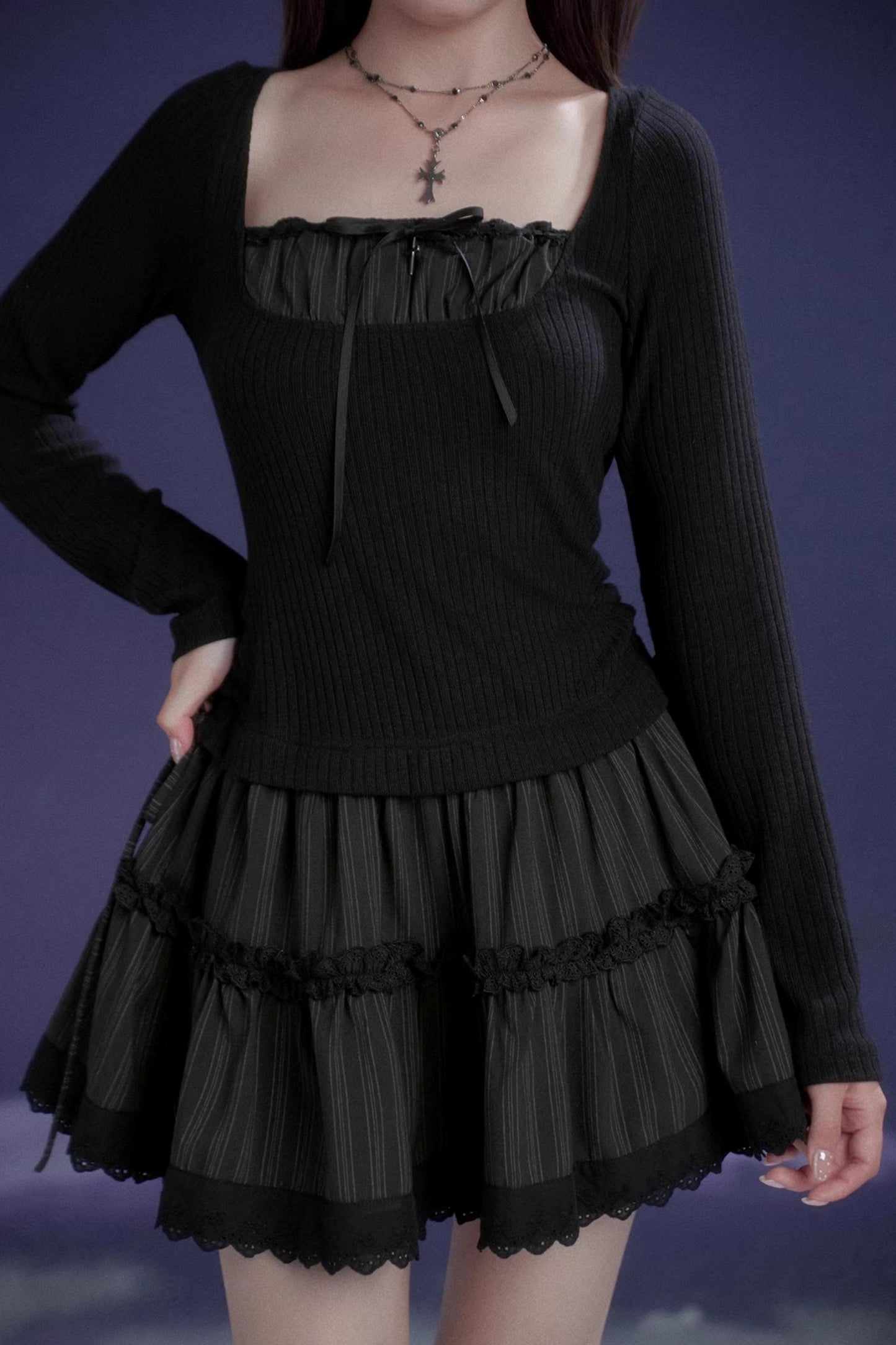 Midnight Waltz Waist-Cinching Dress