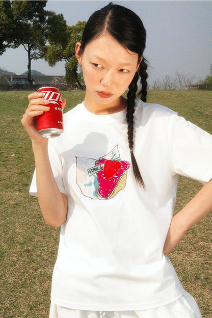 Hand-Painted Strawberry Tee