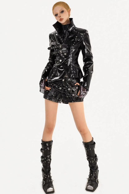 Black Studded Leather Jacket