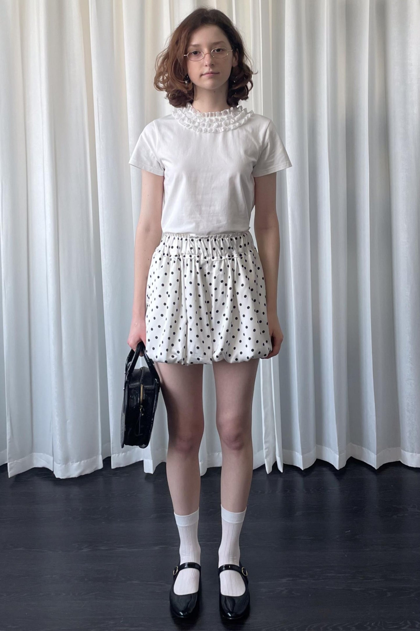 Ruffled Lace Neck T-Shirt