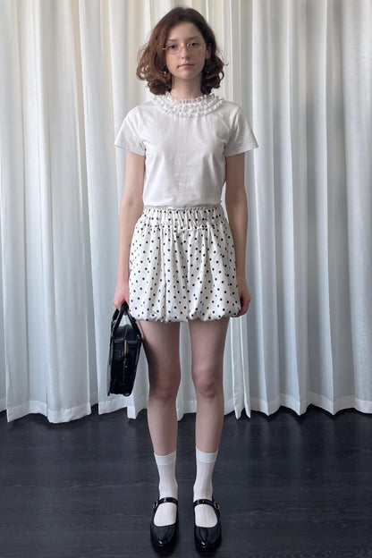 Ruffled Lace Neck T-Shirt